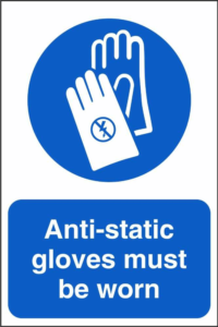 Anti-Static Gloves Must be Worn