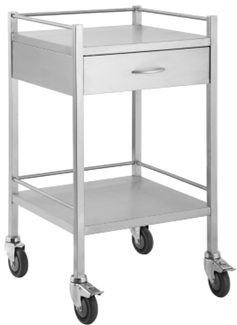 ESD Cleanroom 2 Shelf 1 Drawer Workzone Trolley Size: 500mmLengthx500mmWidthx900mmHeight