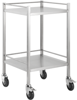 ESD Cleanroom 2 Shelf Workzone Trolley Size: 500mmLengthx500mmWidthx900mmHeight
